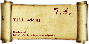 Till Adony névjegykártya